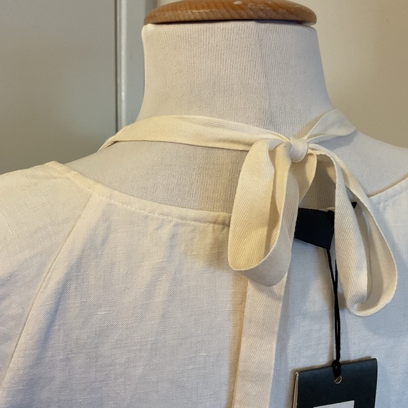 NWT Armani Exchange White Tunic with Embellishments Silk/Linen Blend Size 2 - Picture 8 of 10